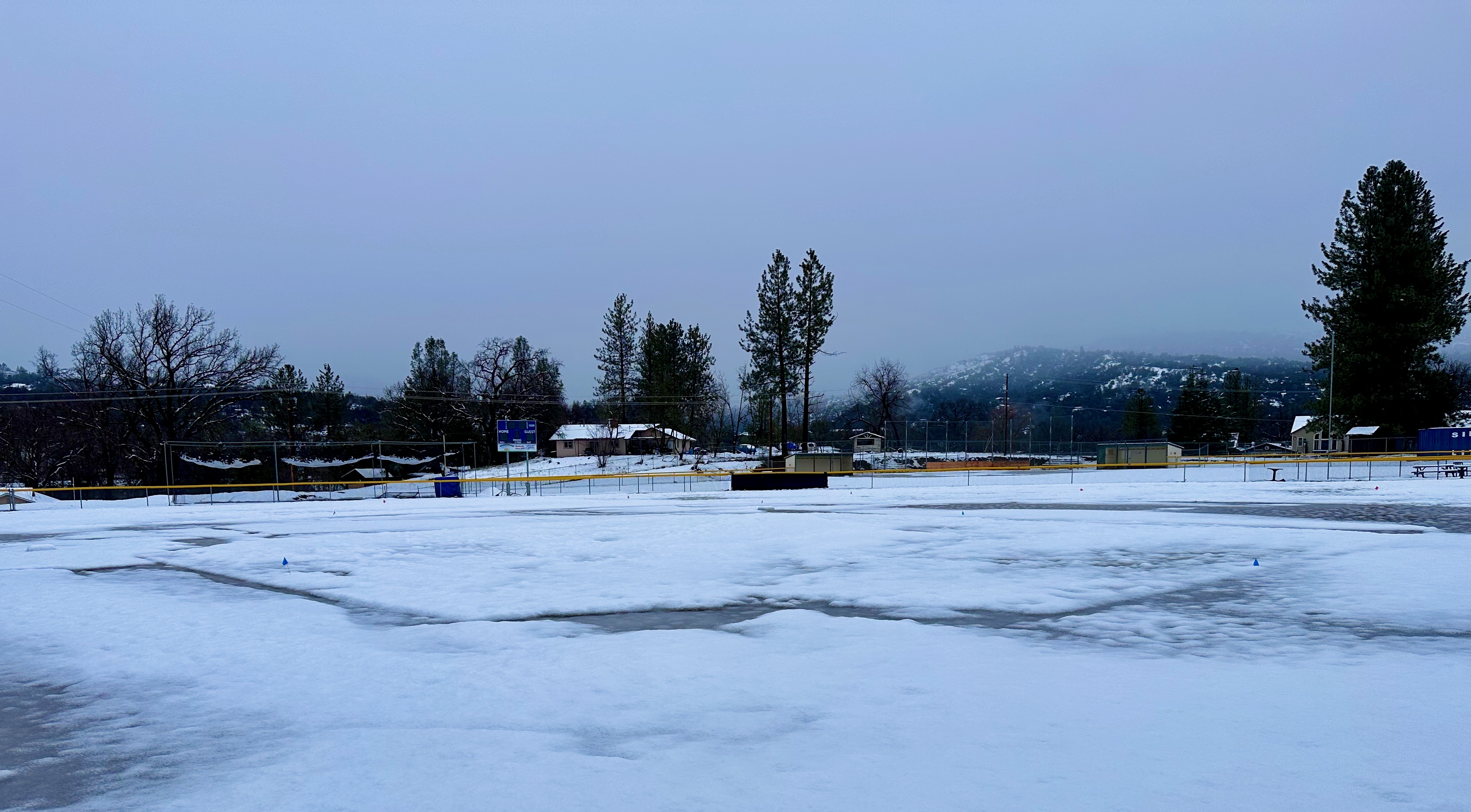 Sierra Mountain Little League during a winter storm in Feb 2023